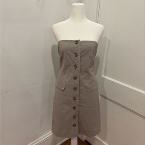 Theory Edessa Strapless Gingham Dress